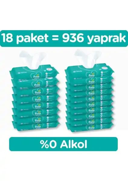 Prima Temiz ve Ferah 18'li Bebek Islak Havlu Paketi Güvenli ve Pratik Kullanım İçin