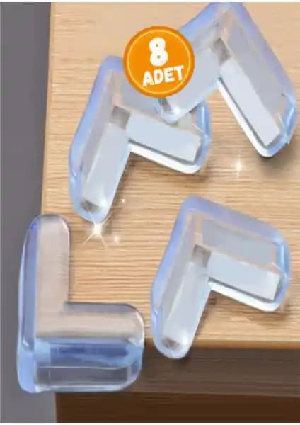 Wappa 8 Adet Bebek ve Çocuk Masa Kenar Köşe Koruyucu Güvenlik ve Estetik Sağlar