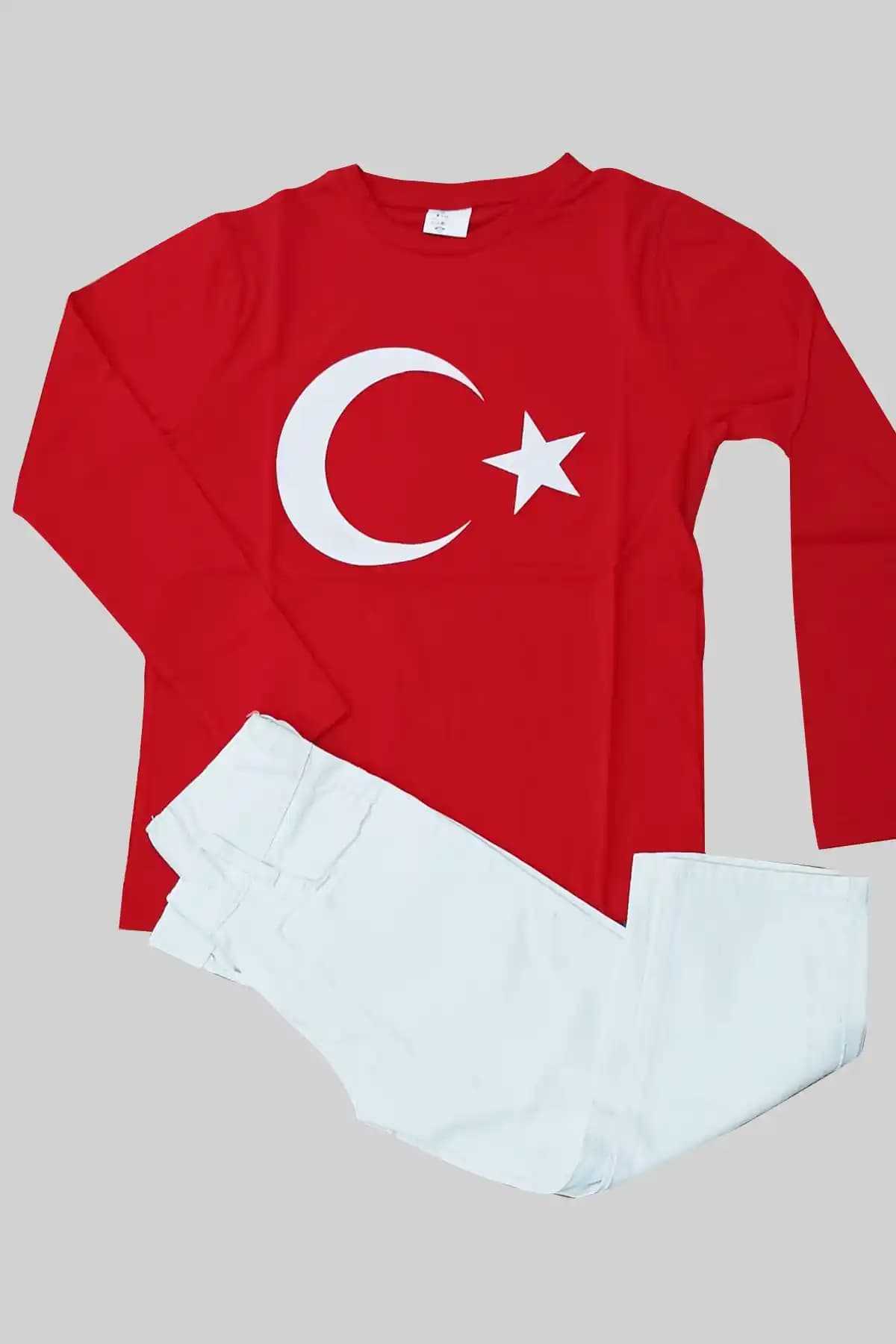 Yare 23 Nisan ve 29 Ekim Türk Bayrağı Temalı Uzun Kollu Çocuk Takımı Detayları