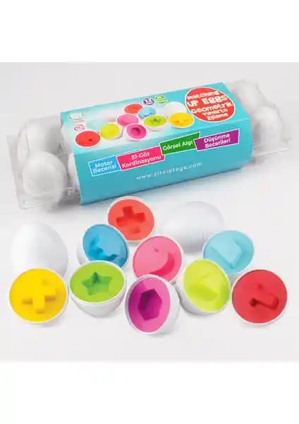 Circle Toys 12'li Geometrik Yumurta Eşleme Oyunu Çocukların Gelişimine Destek Sağlayan Eğitici Seti