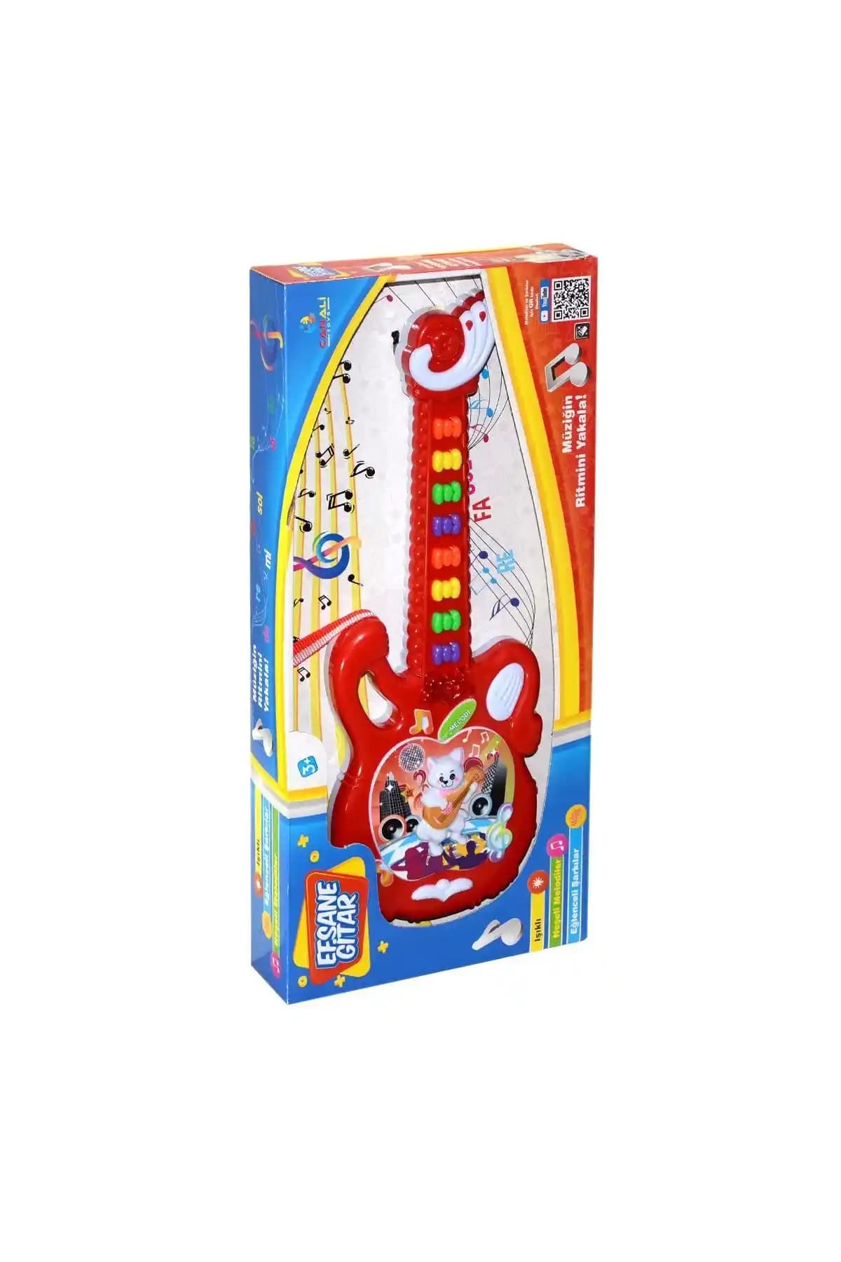 Çocuklar İçin Eğlenceli ve Öğretici Işıklı Gitar Müzik Oyuncağı - Türkçe Şarkılarla Gelişim