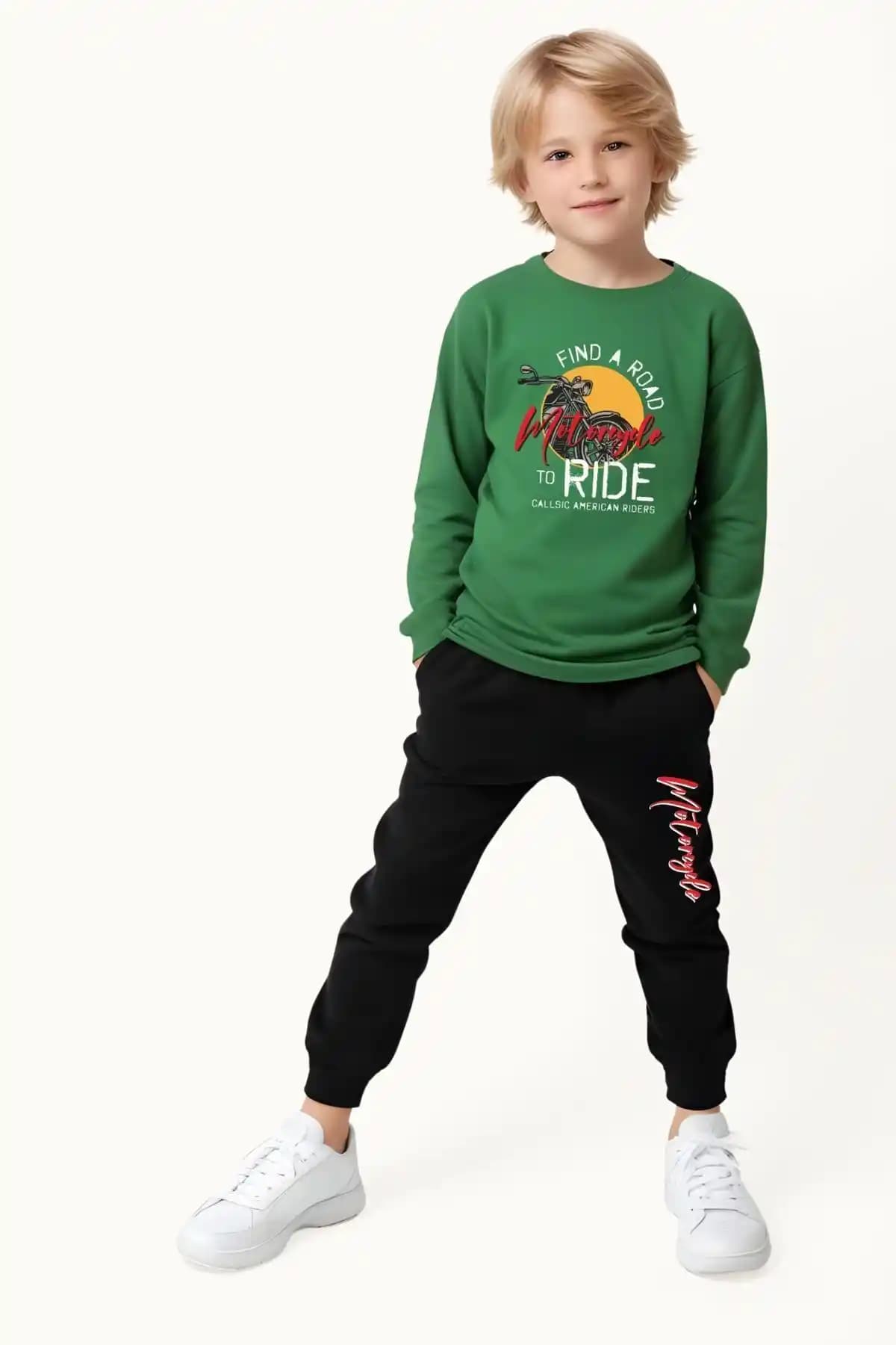 FYK KIDS Erkek Çocuk Baskılı Pamuklu Alt-Üst Takımı Günlük Kullanım ve Rahatlık İçin