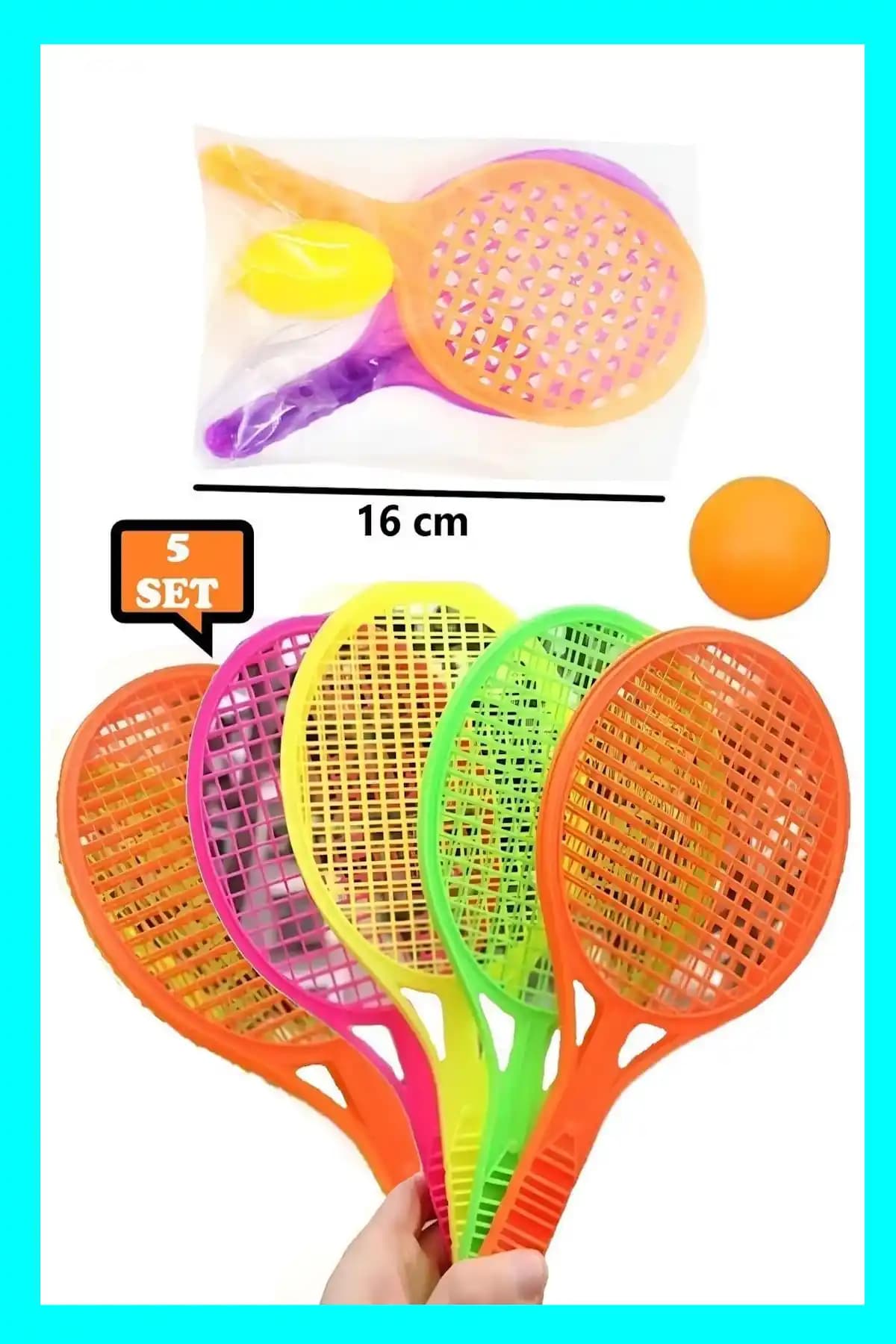 Hyd Oyuncak 5'li Plastik Raket Seti Çocuklar İçin Güvenli ve Eğlenceli Oyun Malzemeleri