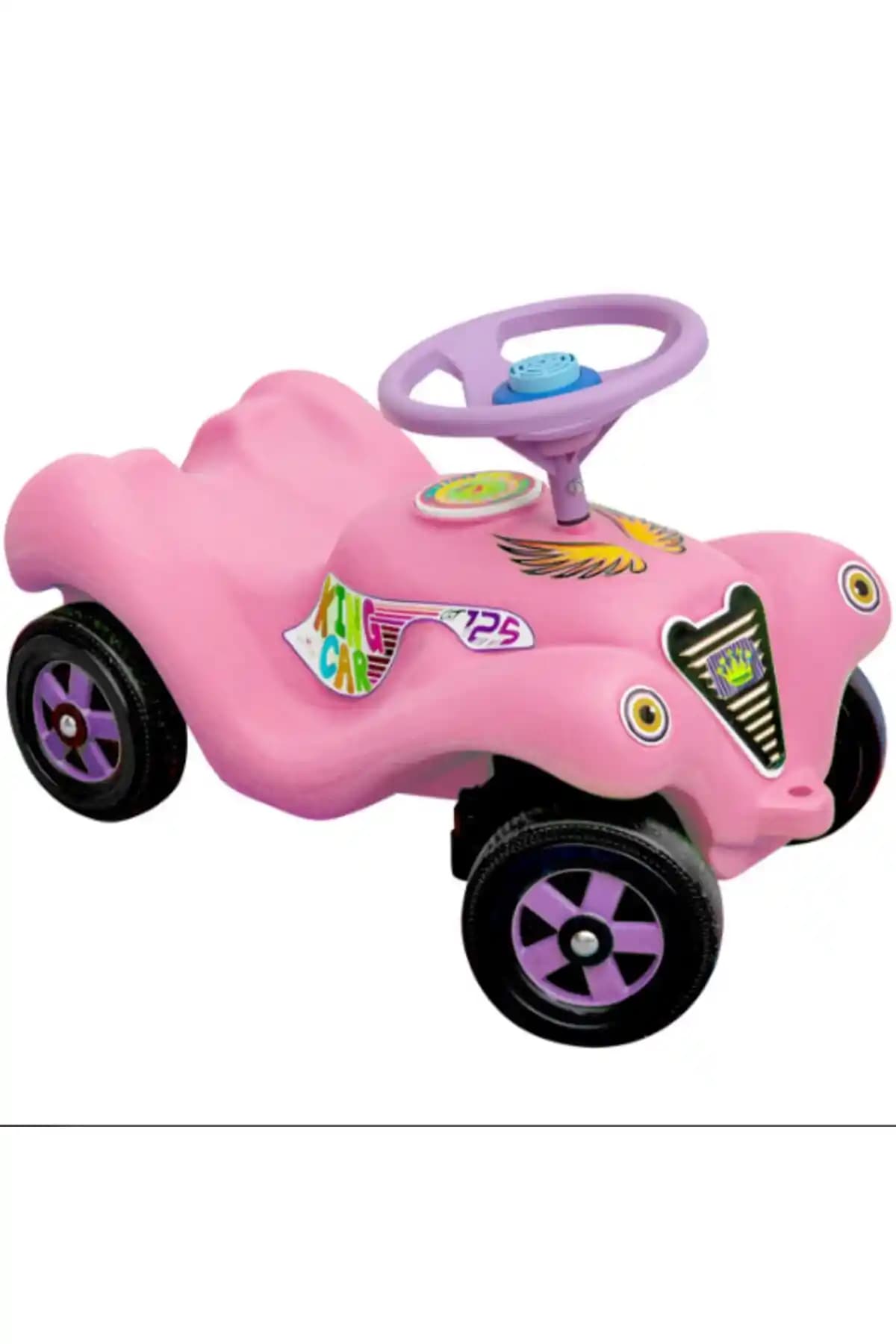 KingKids King Car Pembe Çocuklar İçin Güvenli ve Eğlenceli İlk Araba Tasarımı