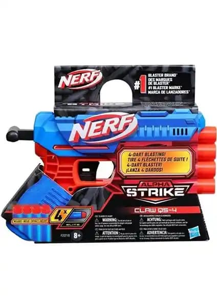 Nerf Alpha Strike Claw QS 4 F2218: Çoklu Dart Fırlatma Özelliğiyle Eğlence ve Güvenlik