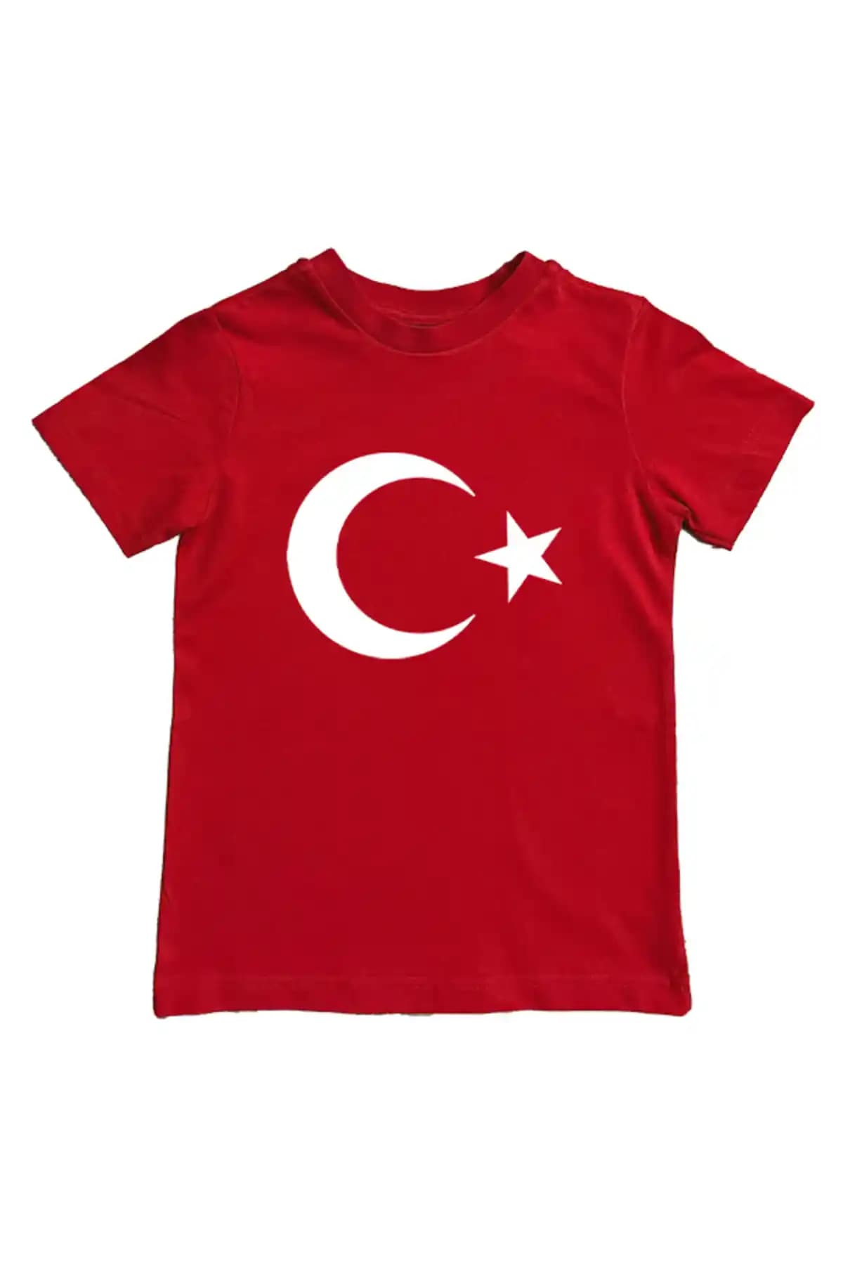 Sedirli Unisex Türk Bayraklı Pamuklu Çocuk Tişörtü Günlük ve Spor Kullanımına Uygun