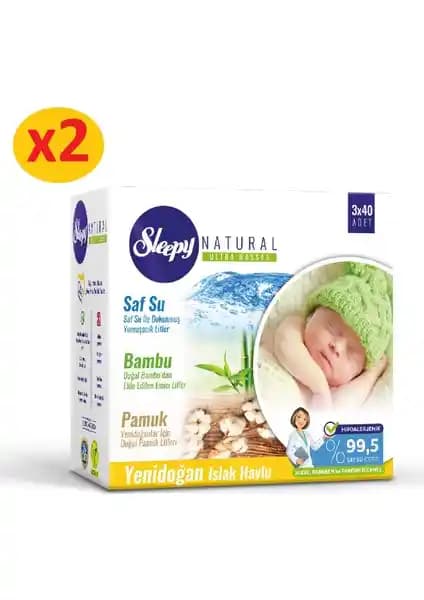 Sleepy Natural Yenidoğan Islak Pamuklu Bambu Havlu Bebeklerin Hassas Ciltleri İçin Güvenli Temizlik Çözümü