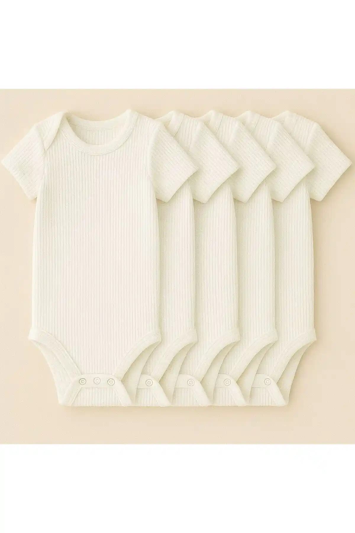 SPARKLY BABY %100 Organik Pamuk 5'li Beyaz Kısa Kollu Bebek Body Seti İncelemesi