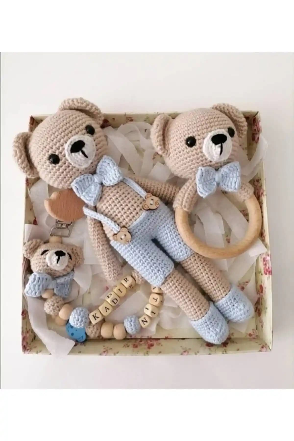 Strodizayn 1-2 Yaş Organik Amigurumi Oyuncak Seti Güvenli ve Duyusal Gelişimi Destekleyen Tasarım